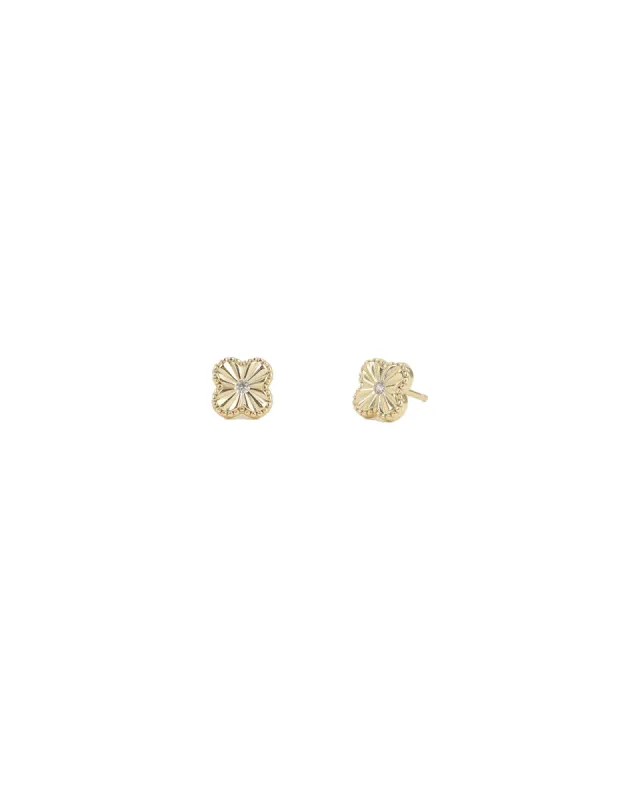 Clover Single CZ Studs sold by Blue Ruby