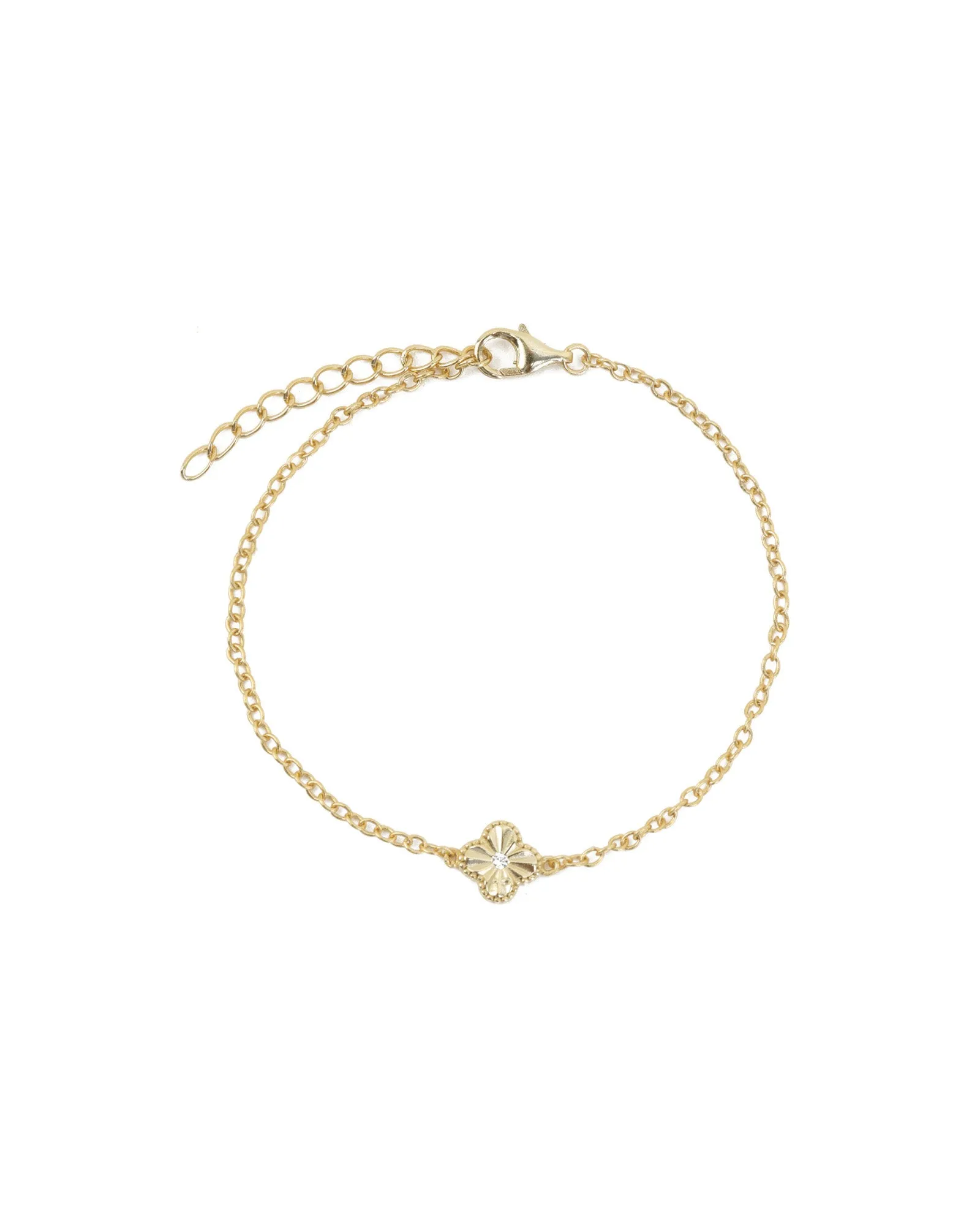Clover Single CZ Bracelet sold by Blue Ruby