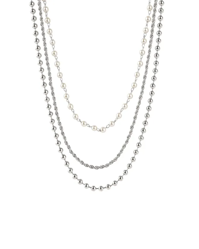 3 Row Pearl Bead Chain Necklace sold by Blue Ruby