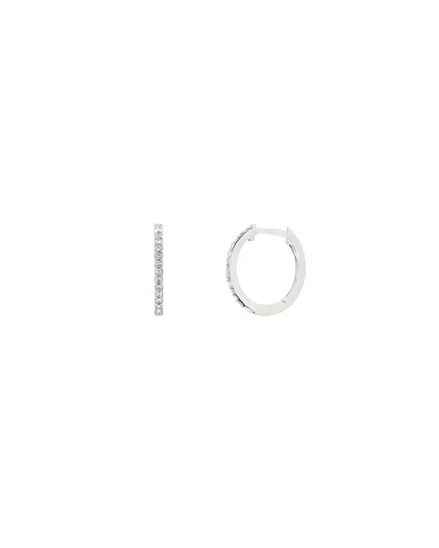 Oval Pavé Huggies | 12mm sold by Blue Ruby