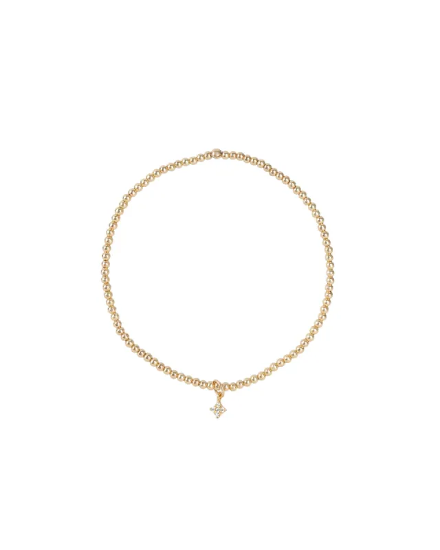 Beaded CZ Star Bracelet | 2mm sold by Blue Ruby