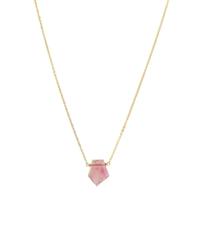 Hexagon Stone Cable Chain Necklace sold by Blue Ruby