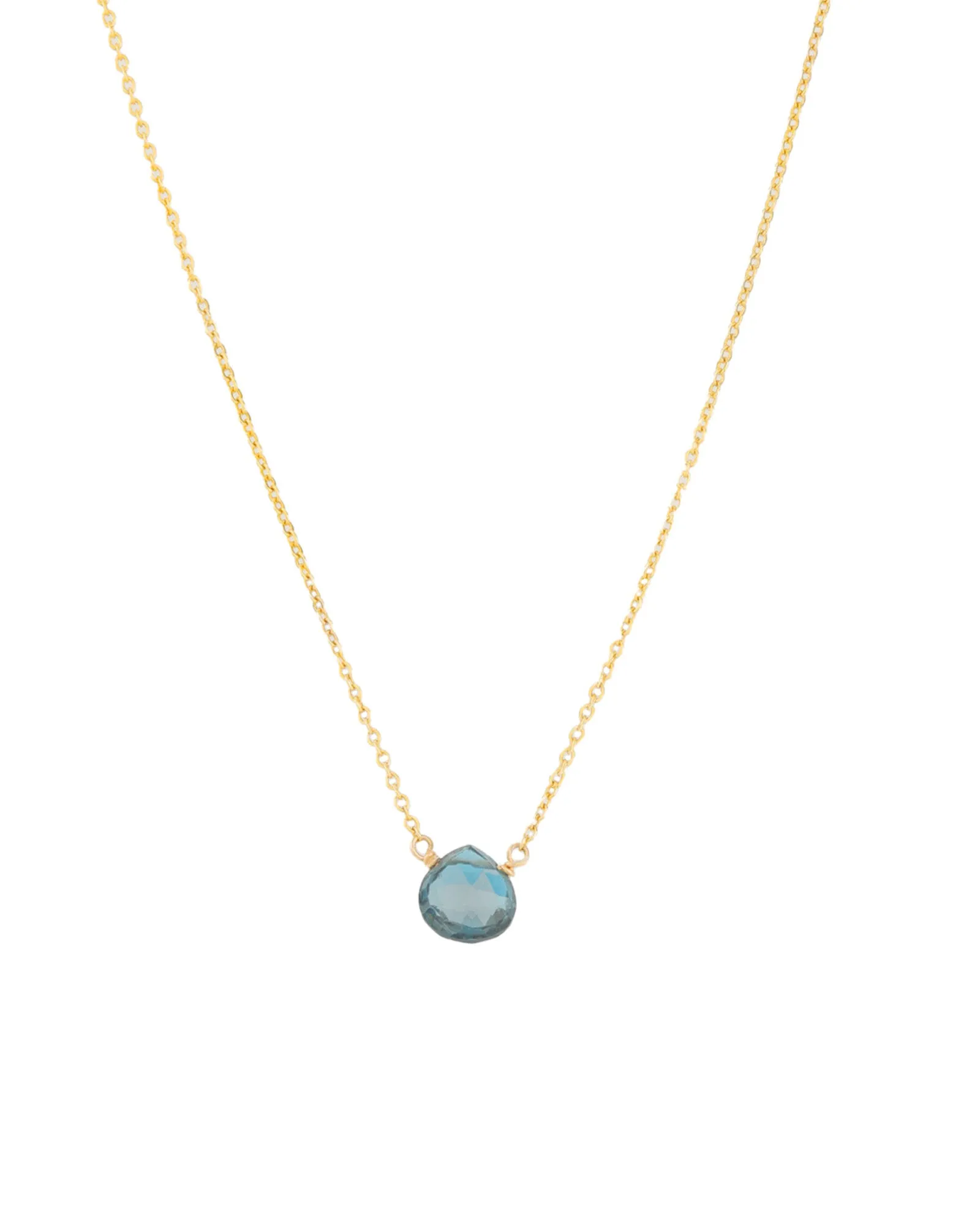 London Blue Topaz Heart Cable Chain Necklace sold by Blue Ruby