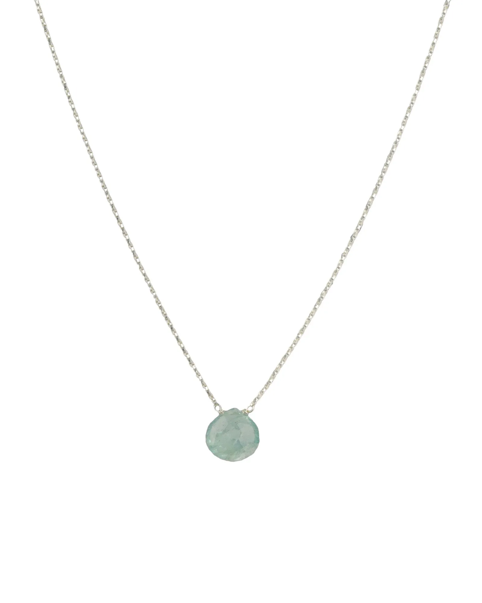 Aquamarine Heart Box Chain Necklace sold by Blue Ruby