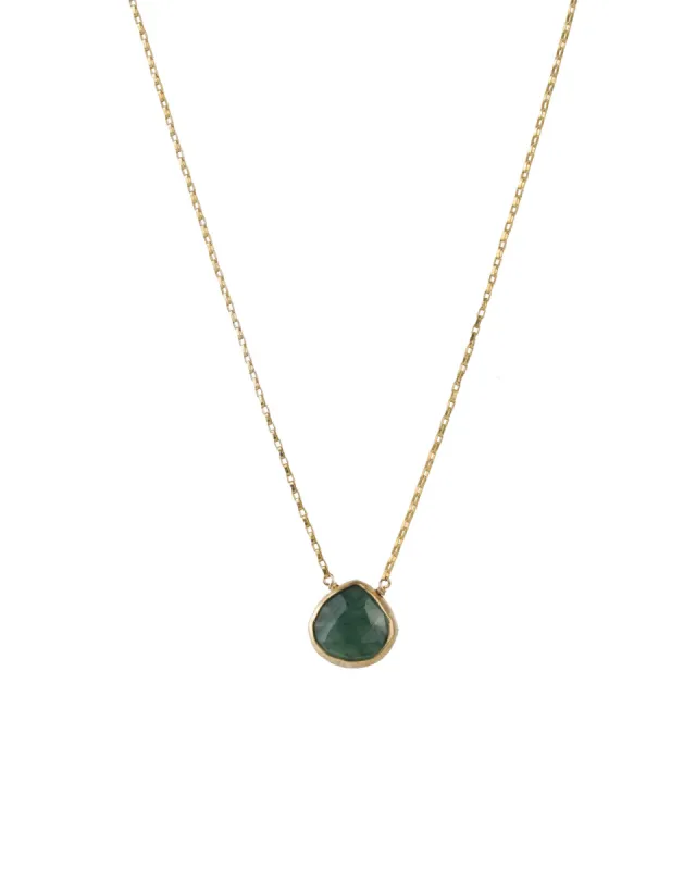 Heart Bezel Stone Box Chain Necklace sold by Blue Ruby