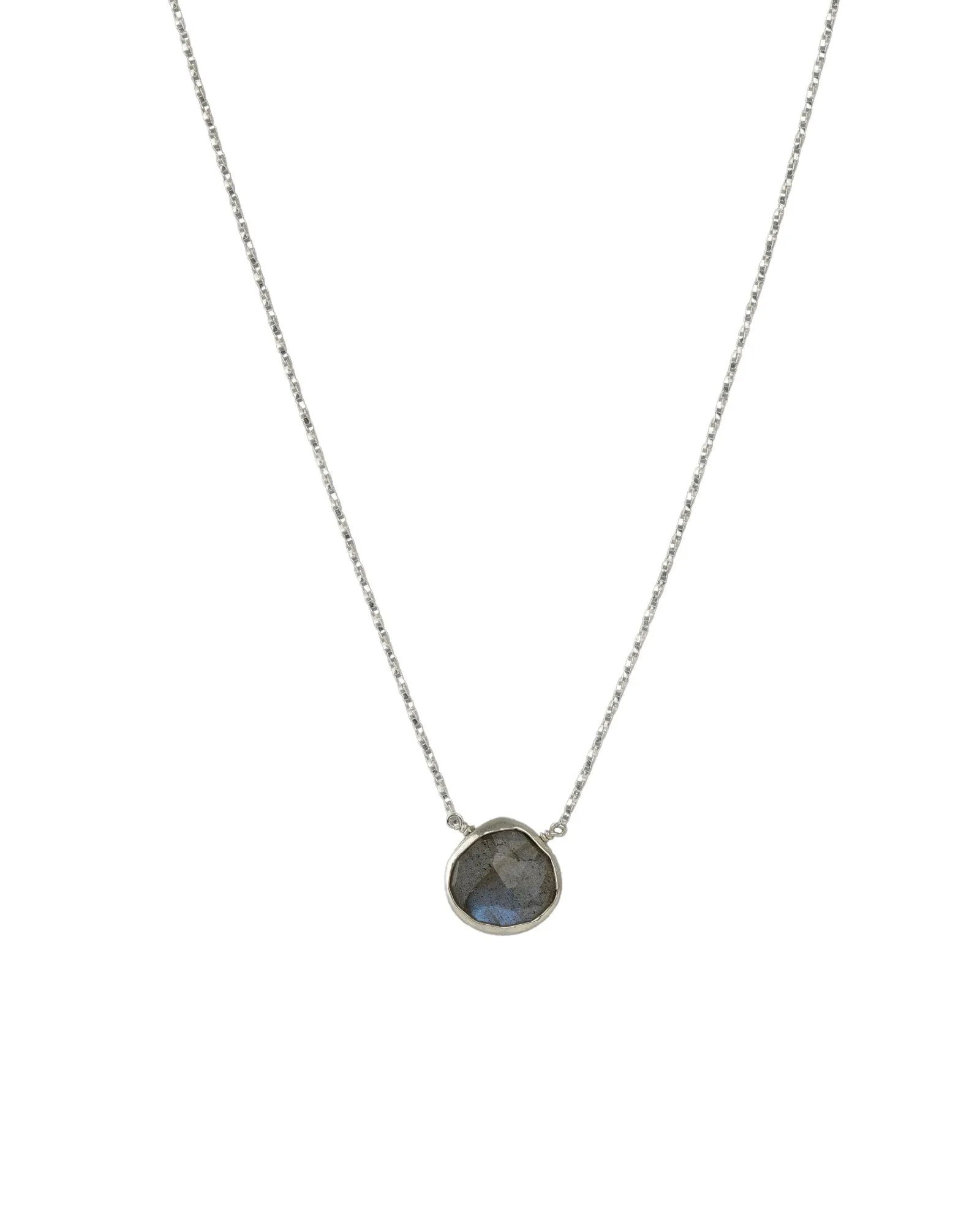 Heart Bezel Stone Box Chain Necklace sold by Blue Ruby
