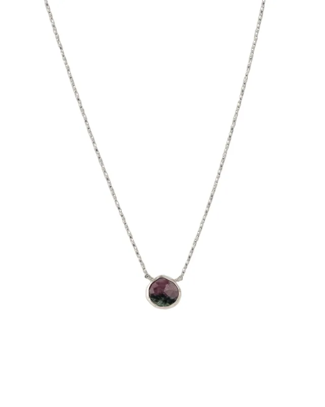 Heart Bezel Stone Box Chain Necklace sold by Blue Ruby