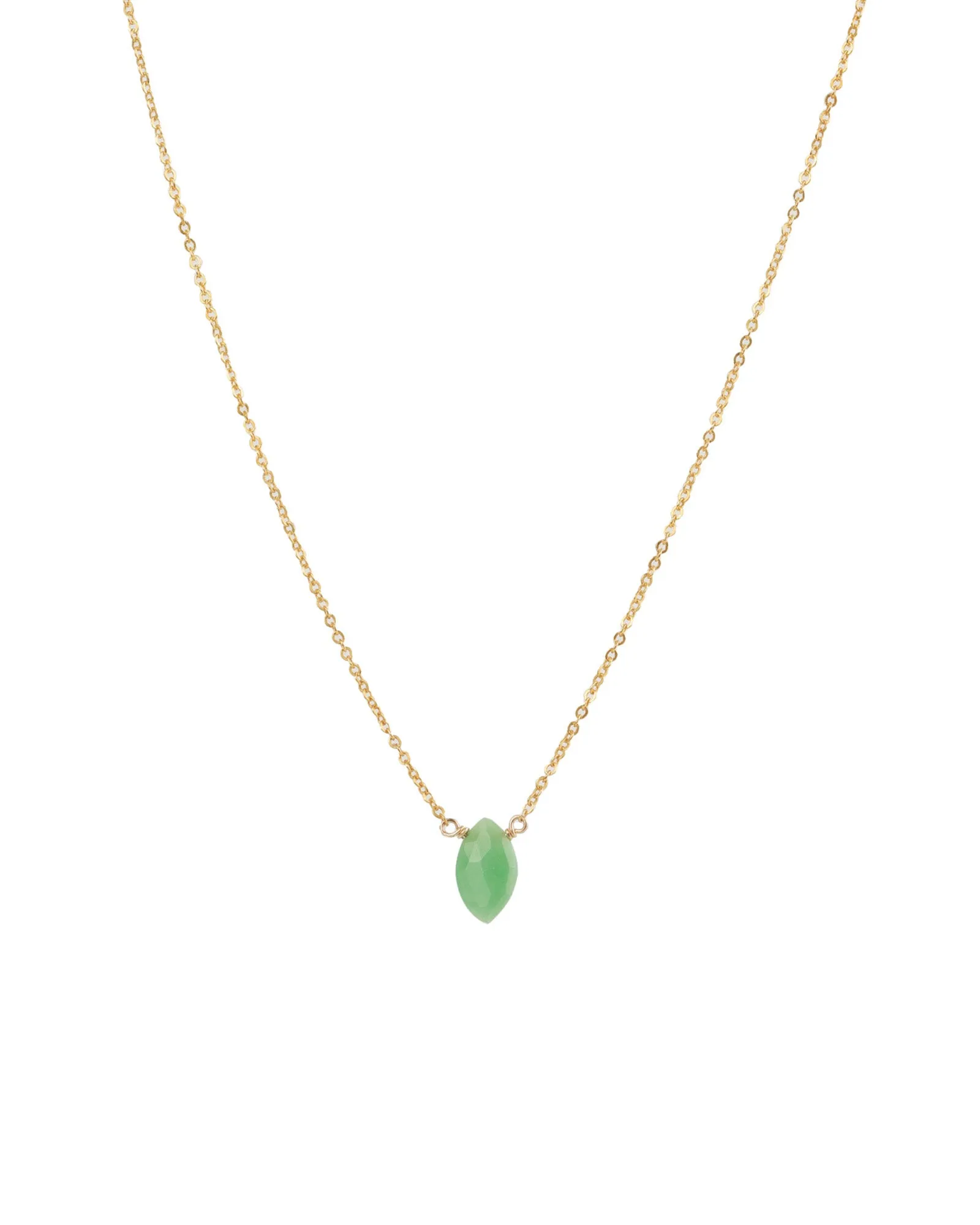 Chrysoprase Marquise Cable Chain Necklace sold by Blue Ruby