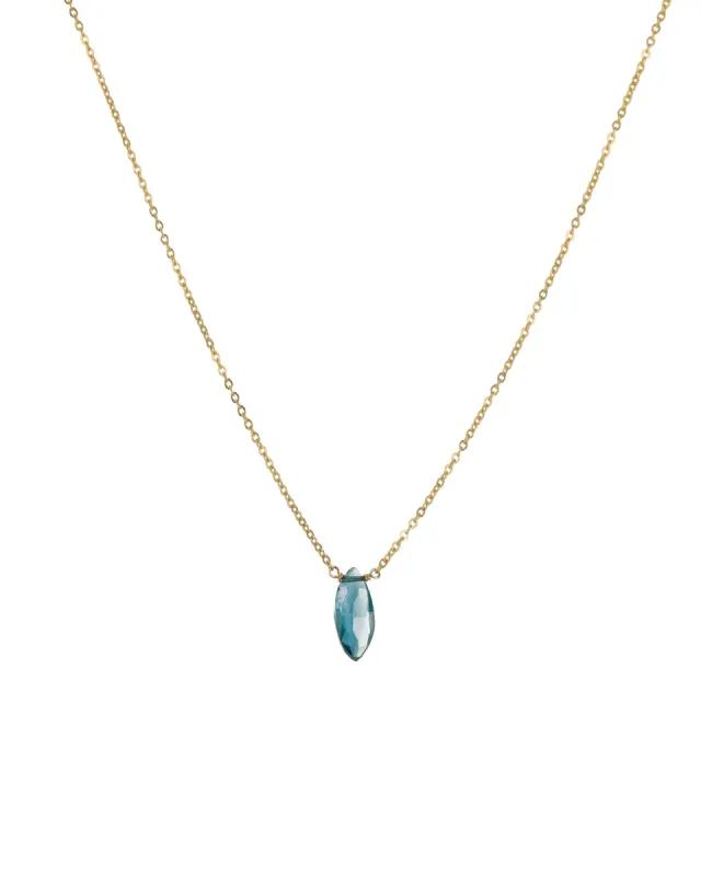 London Blue Topaz Marquise Cable Chain Necklace sold by Blue Ruby