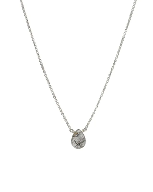 Rutilated Quartz Pear Cable Chain Necklace sold by Blue Ruby