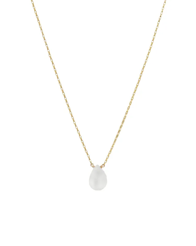 Rainbow Moonstone Pear Box Chain Necklace sold by Blue Ruby