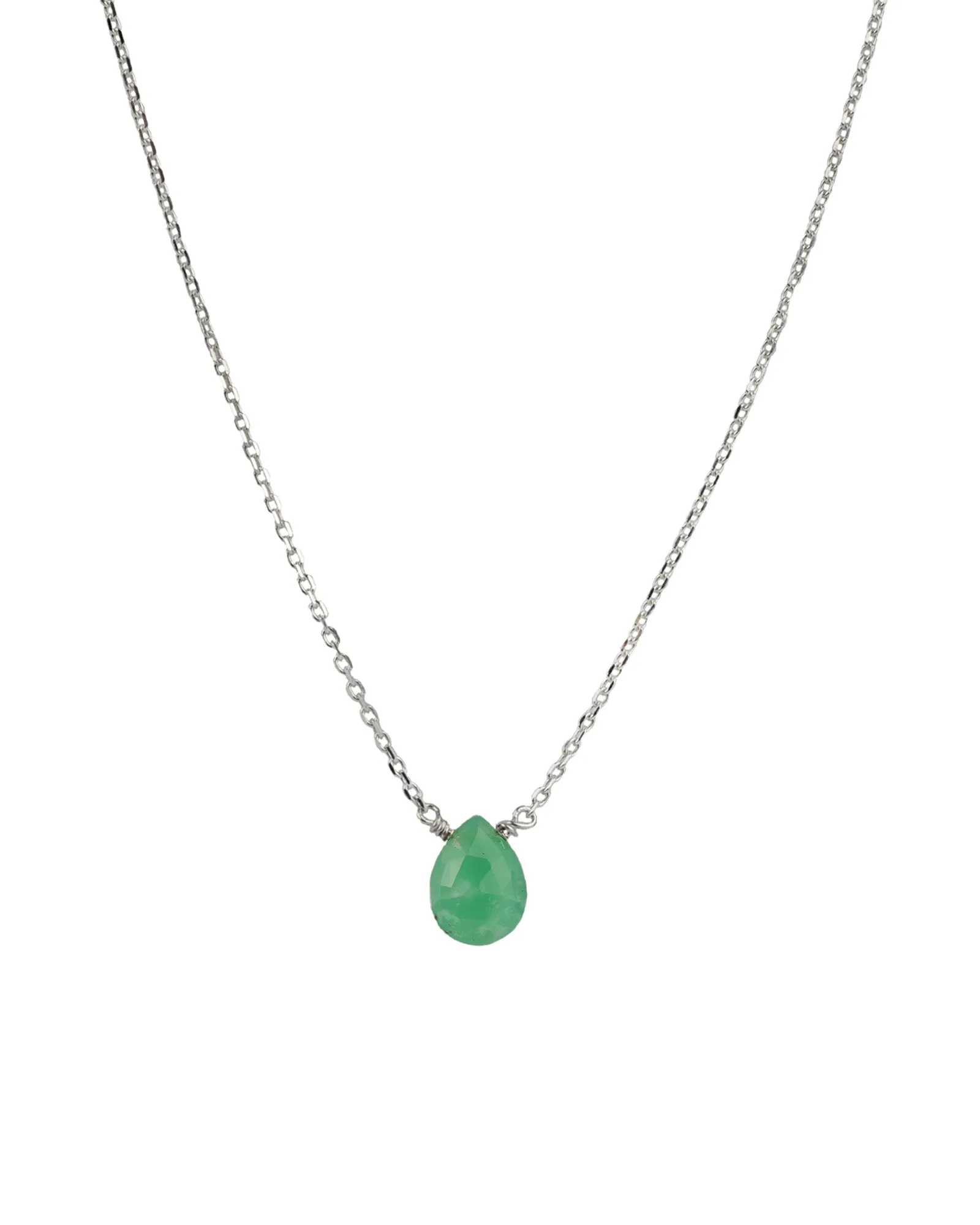 Chrysoprase Pear Cable Chain Necklace sold by Blue Ruby