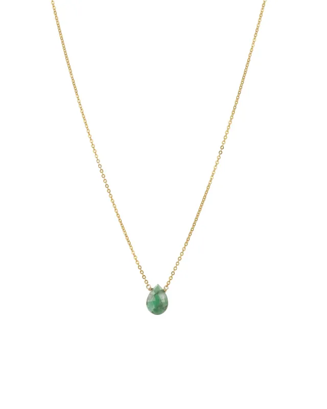Emerald Pear Cable Chain Necklace sold by Blue Ruby