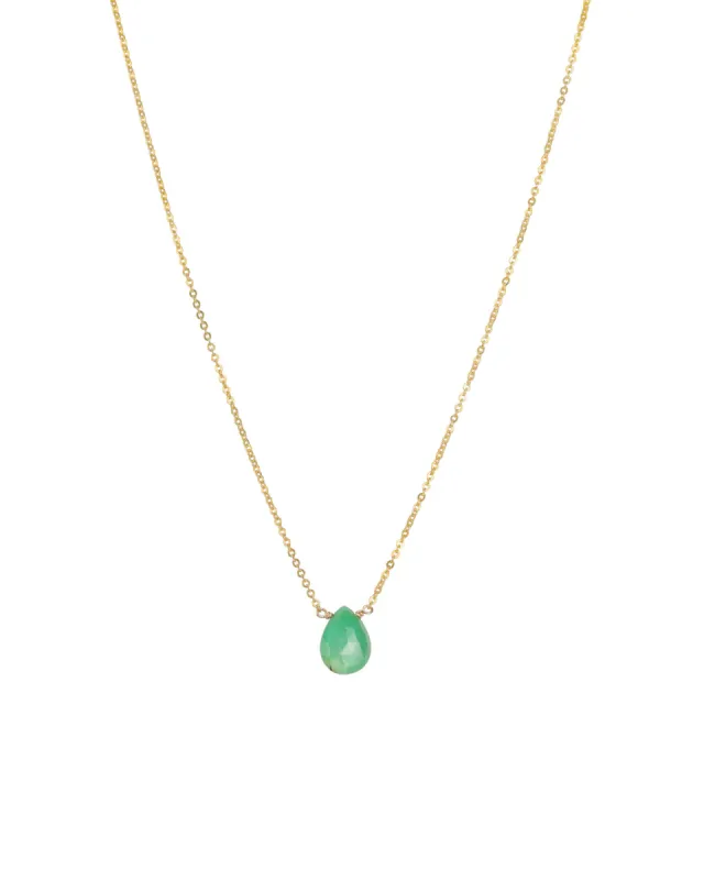 Chrysoprase Pear Cable Chain Necklace sold by Blue Ruby