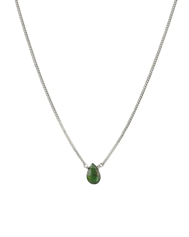 Green Tourmaline Pear Curb Chain Necklace sold by Blue Ruby