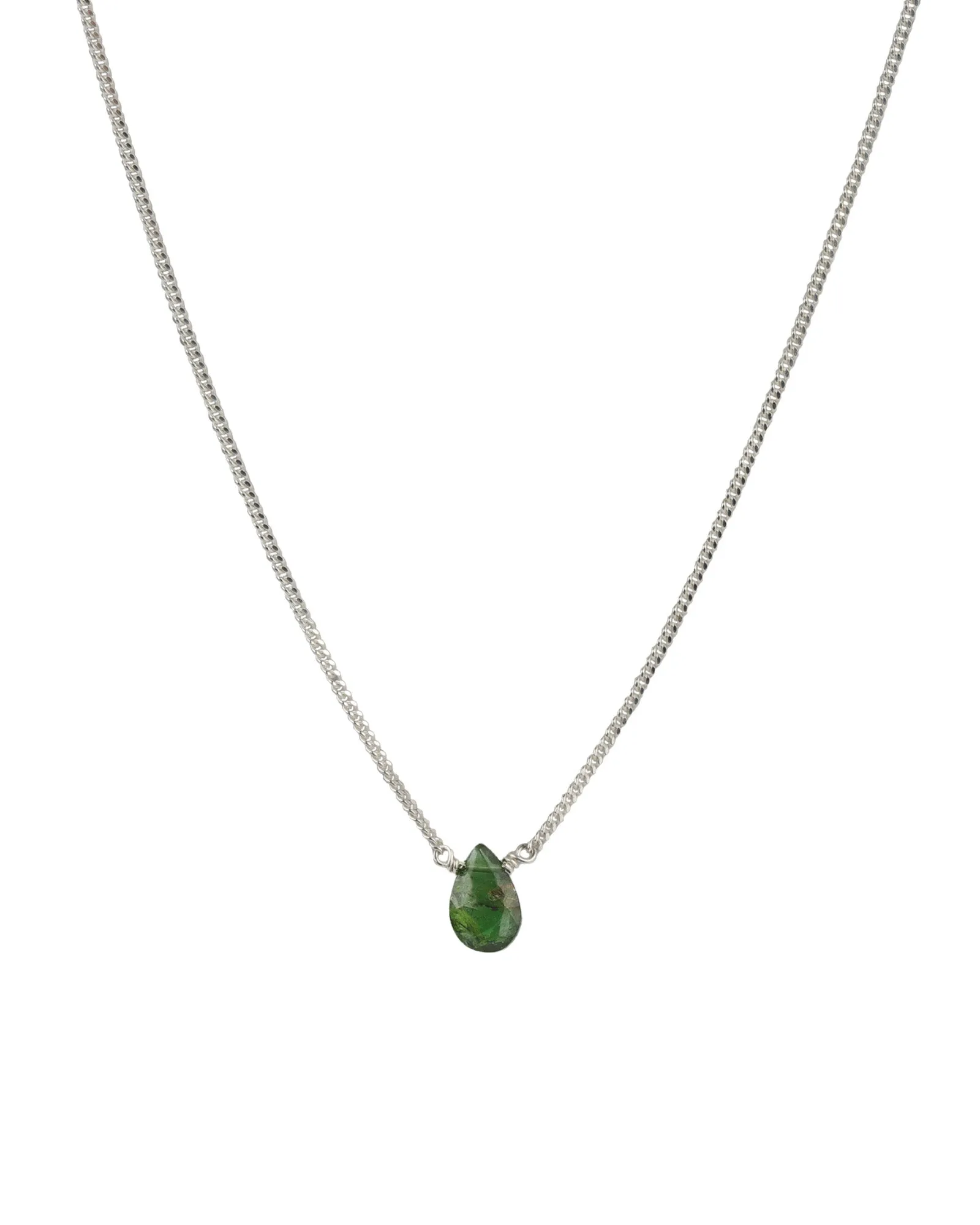 Green Tourmaline Pear Curb Chain Necklace sold by Blue Ruby