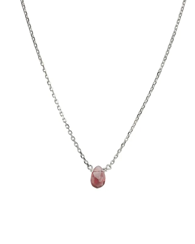 Garnet Pear Cable Chain Necklace sold by Blue Ruby