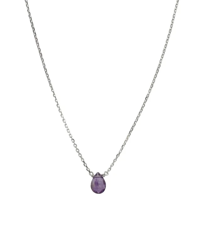 Amethyst Pear Cable Chain Necklace sold by Blue Ruby