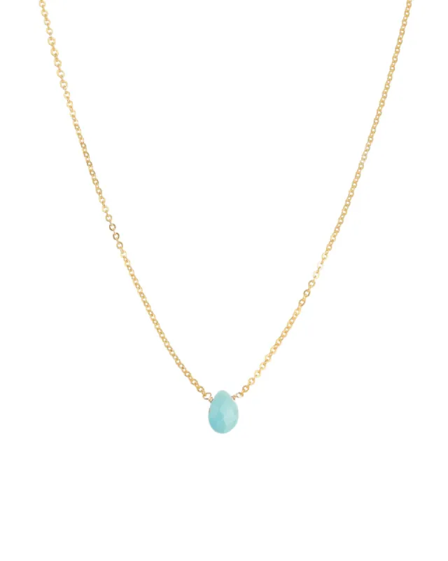 Turquoise Pear Cable Chain Necklace sold by Blue Ruby
