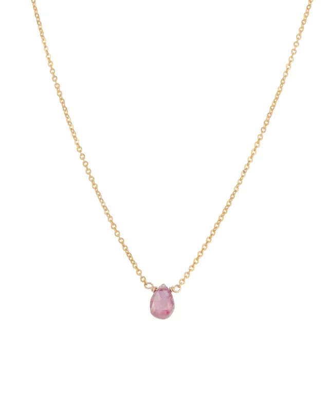 Pink Sapphire Pear Cable Chain Necklace sold by Blue Ruby