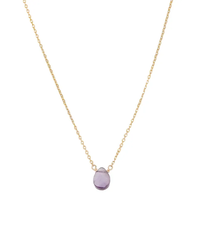 Amethyst Pear Cable Chain Necklace sold by Blue Ruby
