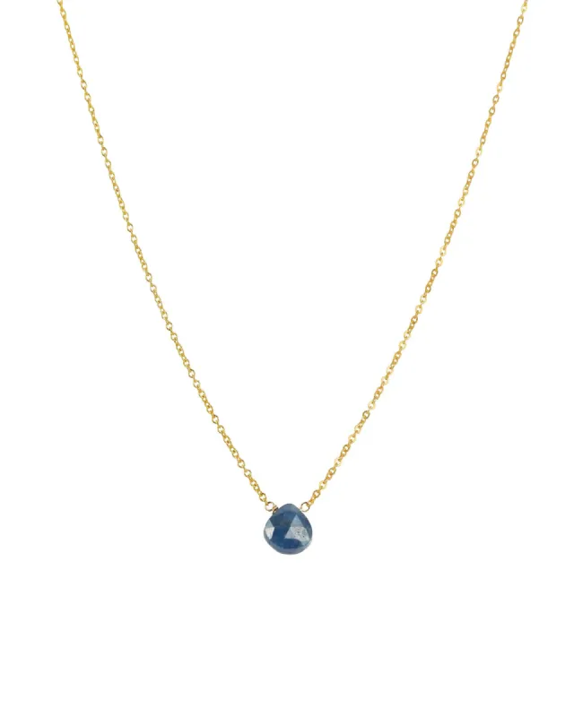 Blue Sapphire Heart Cable Chain Necklace sold by Blue Ruby