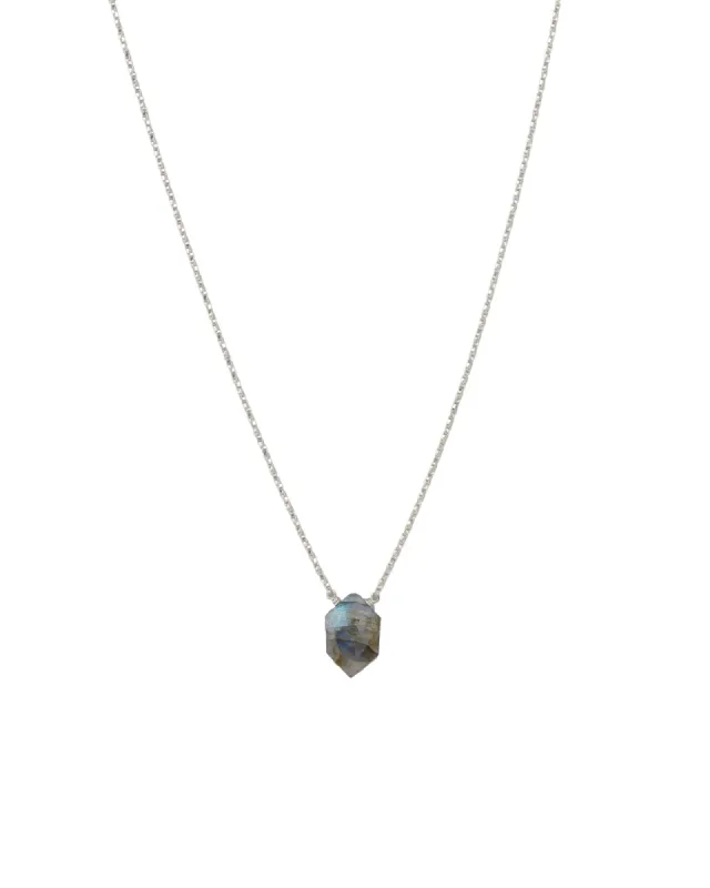 Labradorite Hexagon Box Chain Necklace sold by Blue Ruby