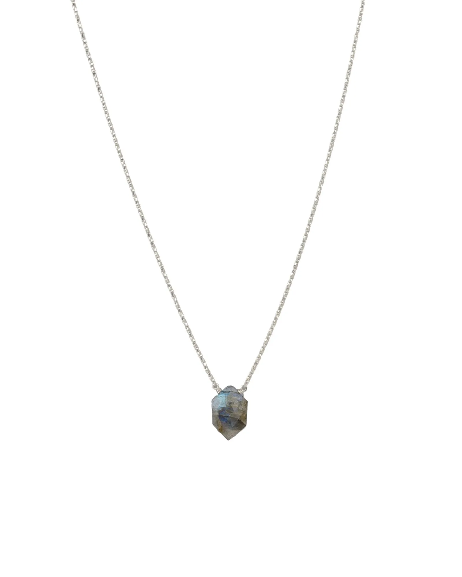 Labradorite Hexagon Box Chain Necklace sold by Blue Ruby