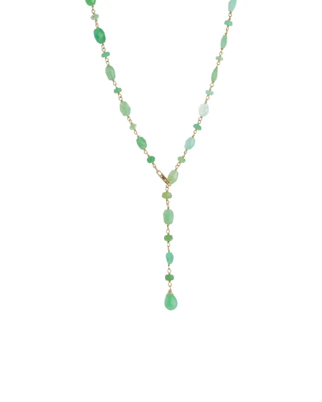 Chrysoprase Chain Drop Lariat sold by Blue Ruby