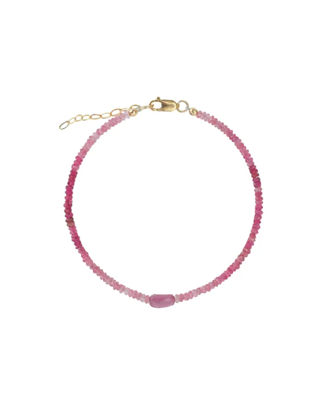 Single Oval Pink Mix Bracelet | 2.5mm sold by Blue Ruby