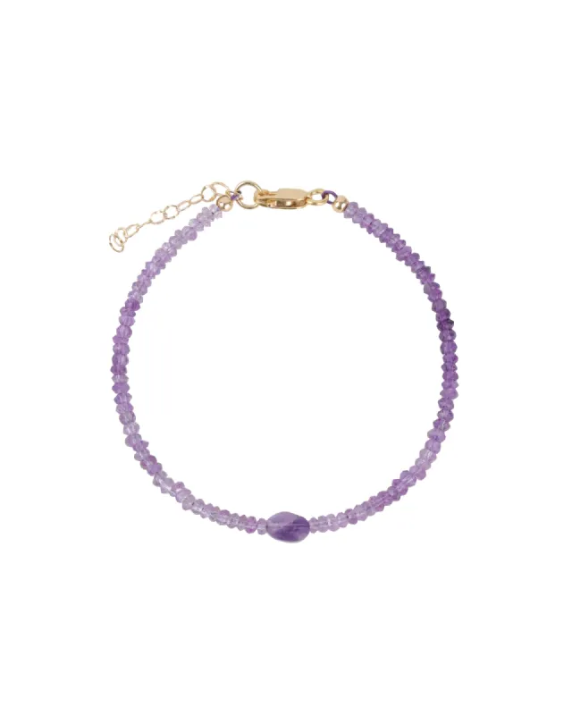 Single Oval Amethyst Bracelet | 2.5mm sold by Blue Ruby