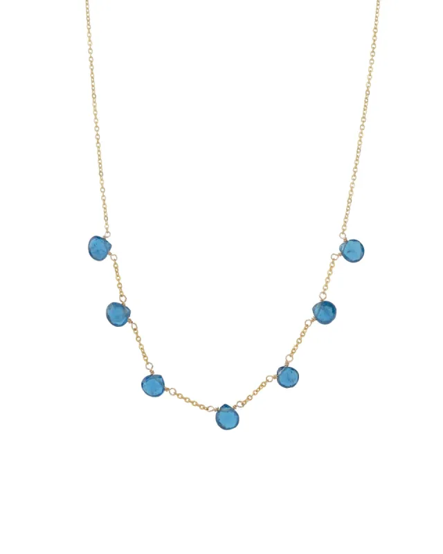 Seven Heart Stone Drop Necklace sold by Blue Ruby