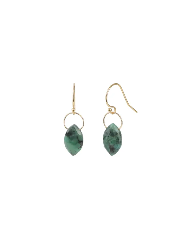 Emerald Marquise Floating Drop Hooks sold by Blue Ruby