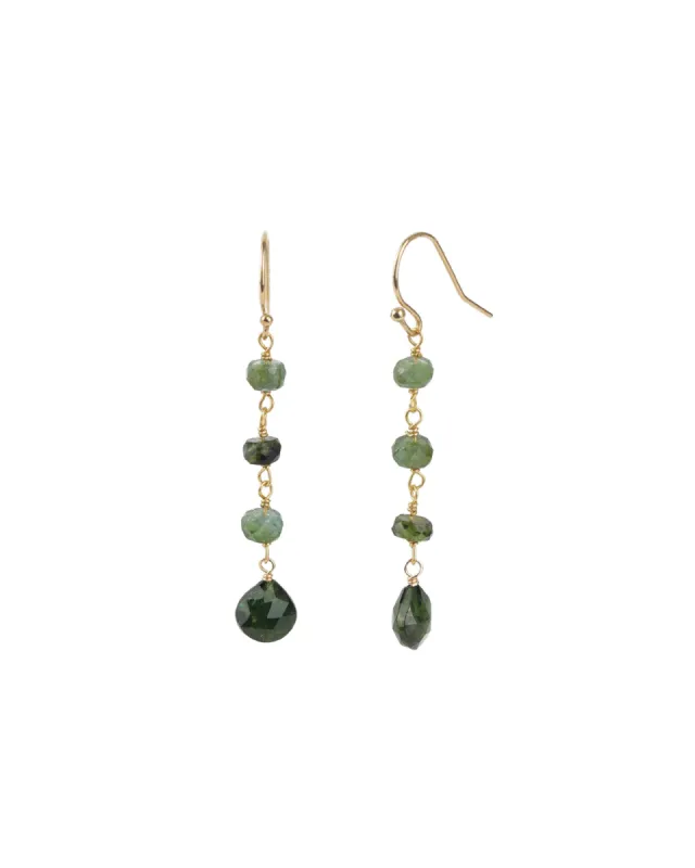 Green Tourmaline Wire Wrap Drop Hooks sold by Blue Ruby