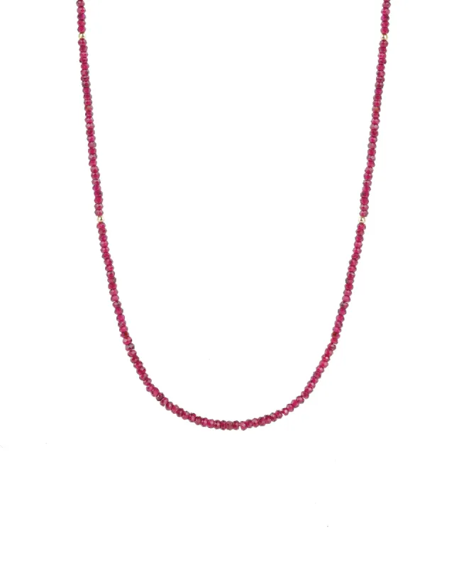 Garnet Stone Necklace | 2.5mm sold by Blue Ruby