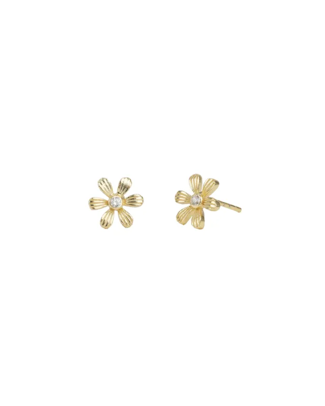 Flower Single CZ Studs sold by Blue Ruby
