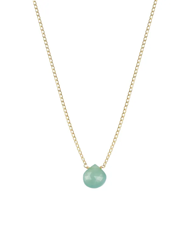 Chrysoprase Heart Curb Chain Necklace sold by Blue Ruby