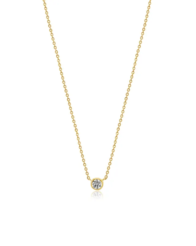 Bezel Diamond Floating Necklace sold by Blue Ruby
