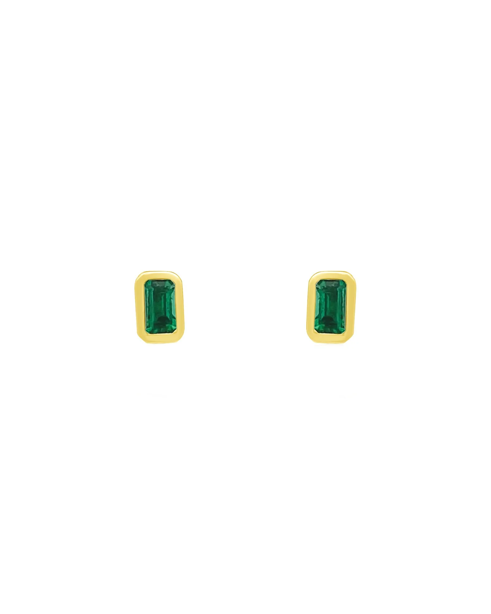 Bezeled Baguette Stone Studs sold by Blue Ruby