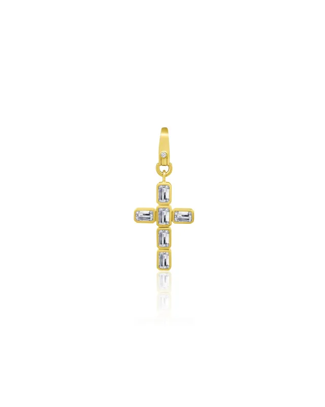 Cross Rectangle Stone Charm sold by Blue Ruby