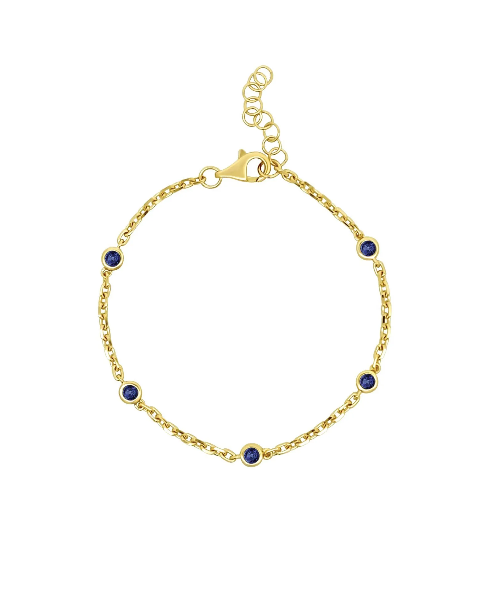 Bezel Sapphire Station Bracelet sold by Blue Ruby