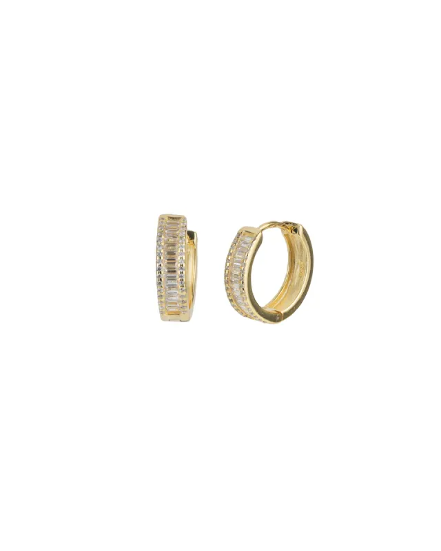 Baguette CZ Huggies | 15mm sold by Blue Ruby