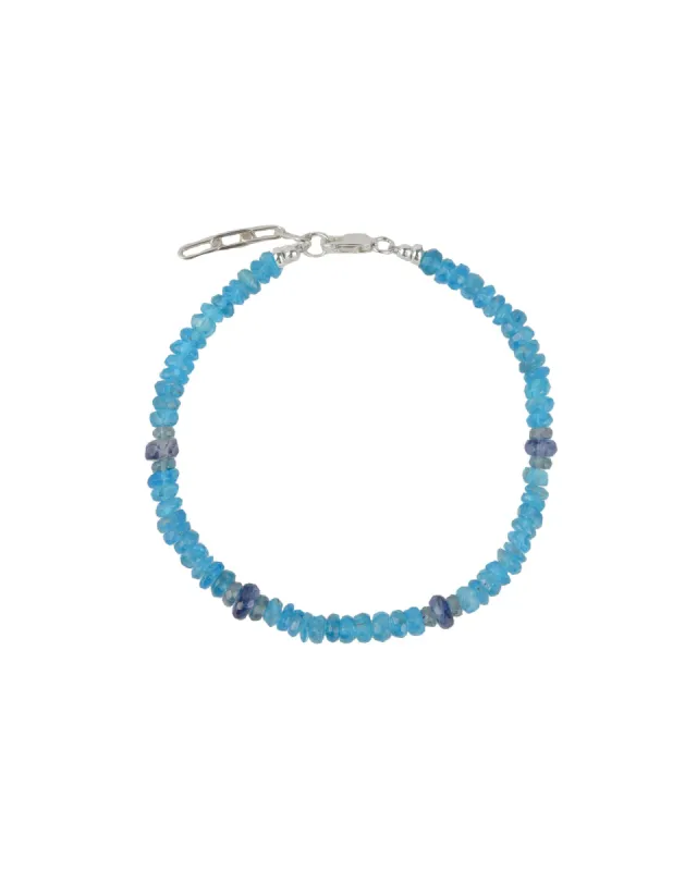 Neon Apatite Mix Beaded Bracelet | 3mm - 6mm sold by Blue Ruby