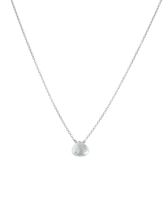 Blue Topaz Heart Cable Chain Necklace sold by Blue Ruby