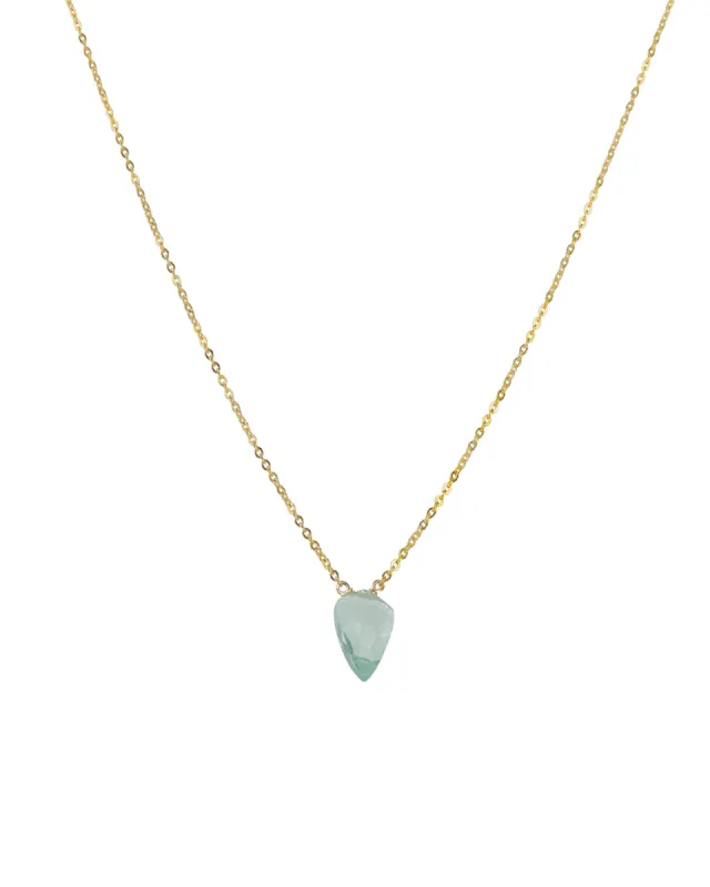 Aquamarine Triangle Box Chain Necklace sold by Blue Ruby