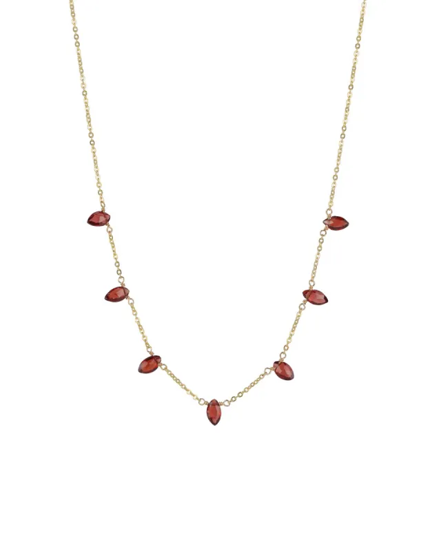 Seven Marquise Stone Drop Necklace sold by Blue Ruby