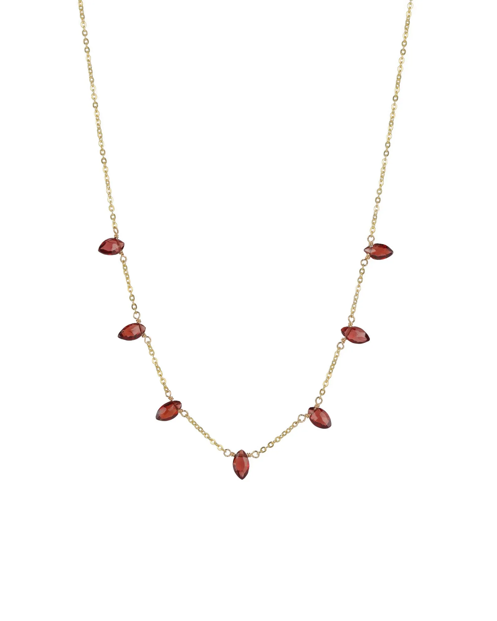 Seven Marquise Stone Drop Necklace sold by Blue Ruby