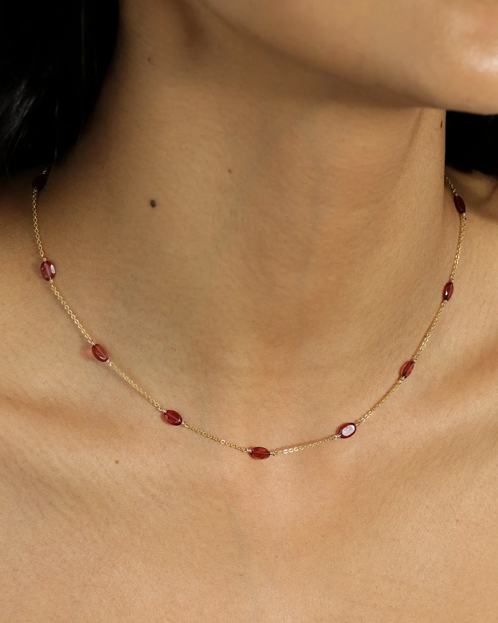 12 Station Oval Stone Necklace sold by Blue Ruby product image thumbnail 2