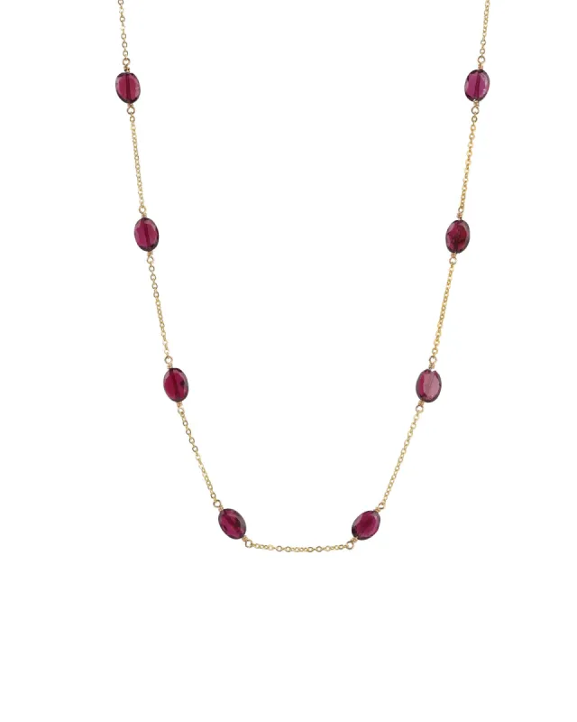 12 Station Oval Stone Necklace sold by Blue Ruby