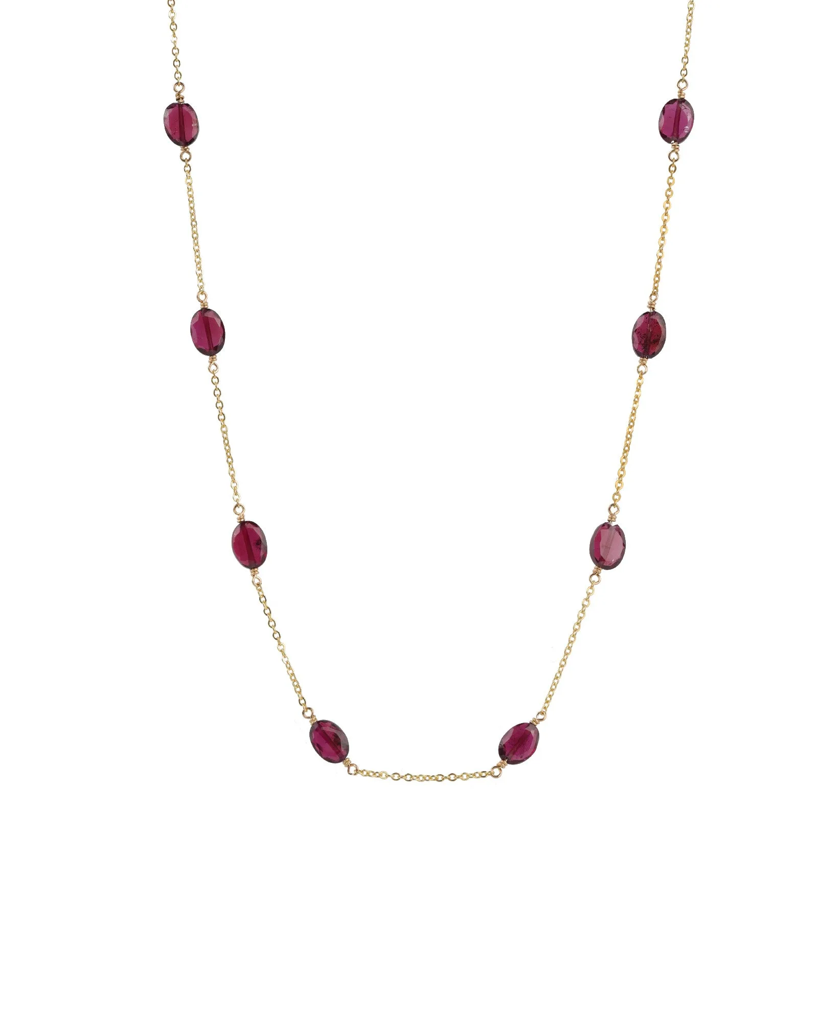 12 Station Oval Stone Necklace sold by Blue Ruby